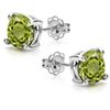 Image 2 : Amazing 6mm/2CT Round Peridot Stud Silver Earring