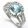 Image 1 : 10mm Round Blue Topaz in 0.925 Silver Ring