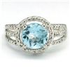 Image 2 : 10mm Round Blue Topaz in 0.925 Silver Ring