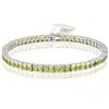 Image 1 : 11.60CT SQUARE 3MM PERIDOT SILVER BRACELET