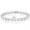 Image 1 : 17CT OVAL AQUAMARINE SILVER BRACELET-7"