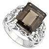 Image 1 : BIG 12X16MM SMOKY TOPAZ & 0.925 SILVER RING