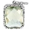 Image 1 : SMASHING 5CT GREEN AMETHYST 0.925 SILVER PENDANT