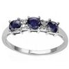 Image 2 : SAPPHIRE & DIAMOND 0.925 SILVER RING SIZE 7