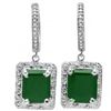 Image 1 : ELITE 6CT OCTAGON EMERALD & DIAMOND EARRINGS