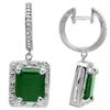 Image 2 : ELITE 6CT OCTAGON EMERALD & DIAMOND EARRINGS