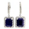 Image 1 : PERFECT 6CT OCTAGON SAPPHIRE & 24-DIAMOND EARRINGS