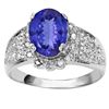 Image 1 : 6x8mm/1.3CT Genuine Tanzanite & Diamond 10k Gold Ring