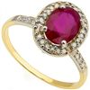 Image 1 : Oval 6x8mm Ruby & Diamond 10k Gold Ring