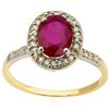 Image 2 : Oval 6x8mm Ruby & Diamond 10k Gold Ring