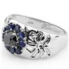 Image 2 : Beautiful Design Black Diamond & Sapphire Silver Ring
