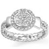 Image 1 : Dazzle 0.925 Silver 32pcs/0.16Ct Diamond Accent Ring