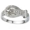 Image 1 : Belt Buckle Diamond Accent 0.925 Silver Ring