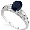 Image 1 : Oval Sapphire & Diamond in 10K Gold Ring-Size 7