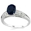 Image 2 : Oval Sapphire & Diamond in 10K Gold Ring-Size 7