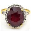 Image 2 : 10x12mm Oval Africa Ruby & Diamond in Gold Ring