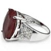 Image 2 : 10X12MM OVAL RUBY WITH DIAMOND -0.925 SILVER RING