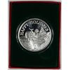 Image 1 : HAPPY HOLIDAYS ( WINTER SCENE ) ONE Oz .999 SILVER ART ROUND, WITH CAPSULE/BOX