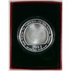 Image 2 : HAPPY HOLIDAYS ( WINTER SCENE ) ONE Oz .999 SILVER ART ROUND, WITH CAPSULE/BOX