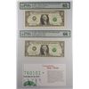 Image 1 : 2-1999 $1 NOTES 1-PMG 65 EPQ STAR NOTE & 1 PMG 66 EPQ