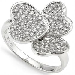 Striking 0.6CT Pave Set Diamond In 18K Gold Ring