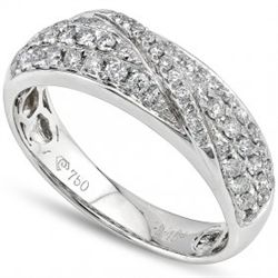 Elegant Micro Setting 0.46CT Diamond 18K Gold Ring