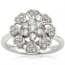 Radiant White Diamond (0.48CT) Ring Set in 18K Gold