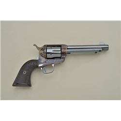 Colt SAA revolver, .45 cal., 5-1/2” barrel, mirror bright blue and case hardened finish, checkered h