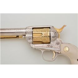 Colt 1st Generation SAA revolver, .32 W.C.F. cal., 4-3/4” barrel, custom engraved with custom silver