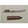 Image 2 : Antique spear point Bowie knife with heavy leather sheath approx. 12” overall with a 7-1/2” blade ma