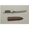 Image 3 : Antique spear point Bowie knife with heavy leather sheath approx. 12” overall with a 7-1/2” blade ma