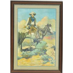 Original Colt advertising print entitled “Tex and Patches”. Showing Colt U.S.A. information on lower