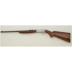 Belgian-made Browning Grade III semi-auto rifle, .22 LR cal., 19-1/2” barrel, blue finish, highly en