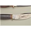 Image 8 : Lot of two belt knives including a Marble’s Pat’d 1916 with stacked leather grip and Marble’s leathe
