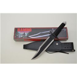 Lot of 4 modern knives; 1 large black bear classic cold steel inbox, 1 Rambo 1st blood part 2 inbox,