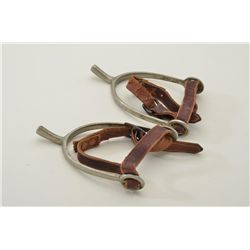 Buermann military or cavalry spurs with straps type made for officers in Indian war to Spanish-Ameri