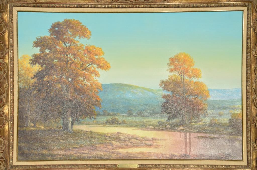 Original oil painting signed lower left Jack Bryant showing Texas hill