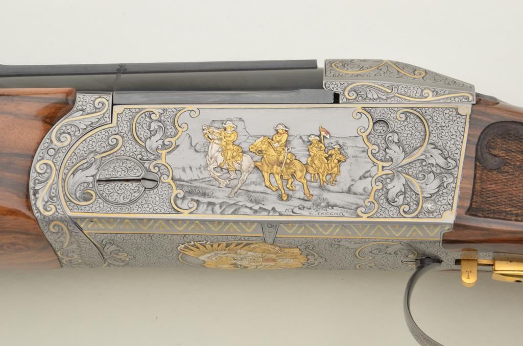 Krieghoff Exhibition Grade engraved custom over and under shotgun in 12 ...