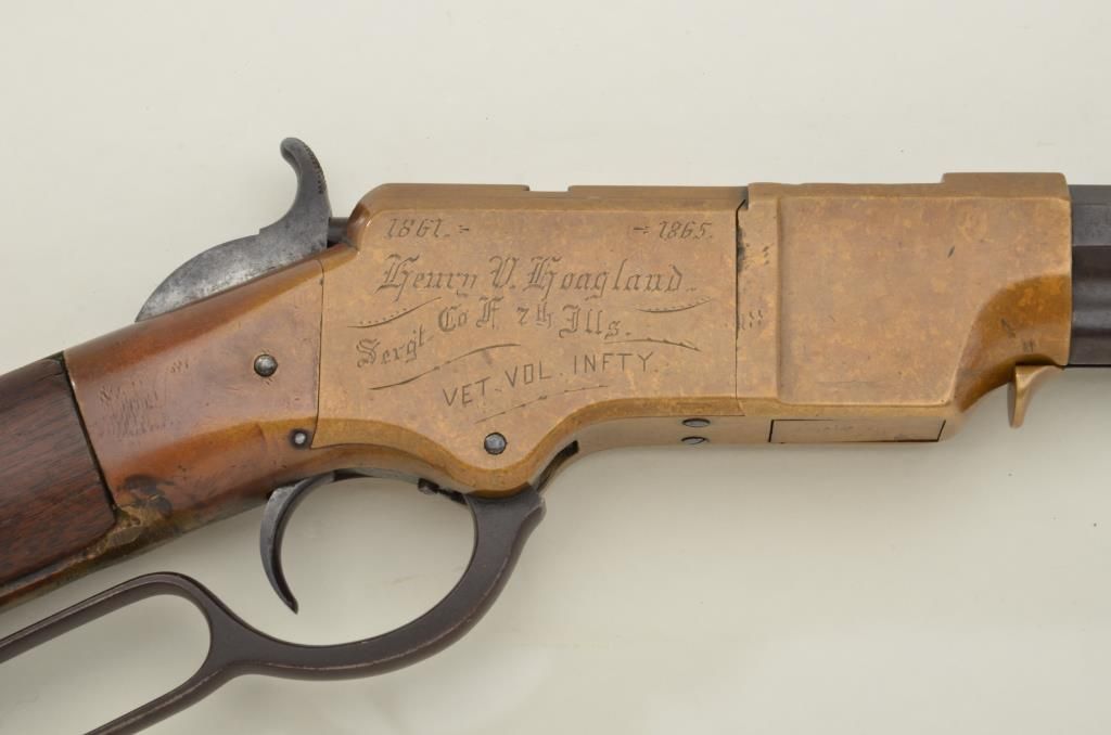 1860 Henry rifle .44 caliber rim-fire, serial number 2857 with early ...
