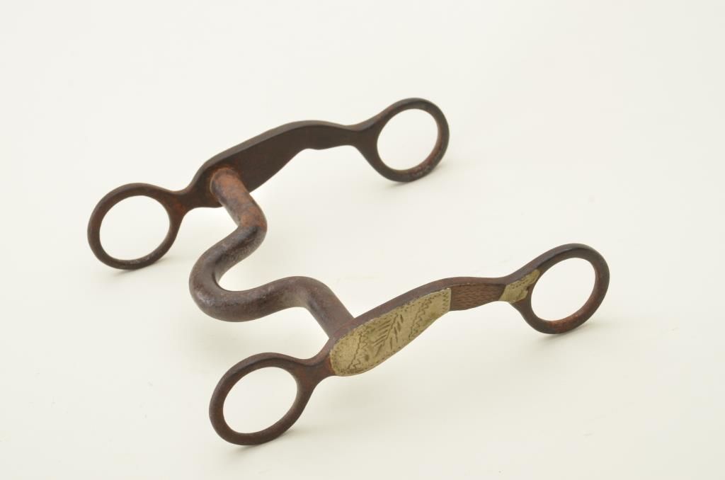 Gal Leg Bit Gal leg bit showing small Crockett mark and German silver inlays ...