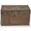 Image 1 : Large steamer trunk with metal enforcements and heavy construction from turn-of-the-century to 1920 