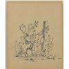 Image 2 : Original pen and ink drawing of cactus by fence signed G. Harvey lower right. G. Harvey was well-kno
