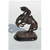 Image 1 : Well-done older copy of Frederic Remington’s “Rattlesnake” bronze with fine detail and beautiful dee