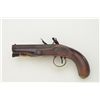 Image 1 : Flintlock large bore pocket pistol signed Tomlinson, Dublin on the barrel in approximately .69 calib