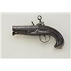 Image 2 : Spanish Miqulet flintlock pocket pistol in .62 caliber with plain iron mountings and traces of origi