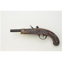 French model 1805 flintlock pistol by Mauberge Arsenal with 1812 dated cartouche in stock. This Napo