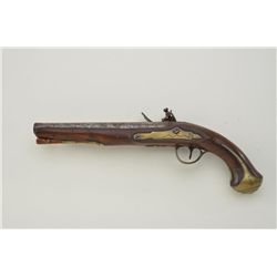 Military style flintlock pistol signed Parker, Holborn, London circa about 1800 to 1820 in good orig
