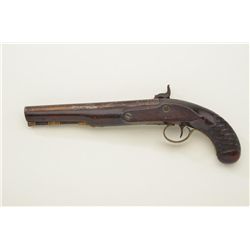 English flintlock pistol converted to percussion originally circa early 19th century remaining in go