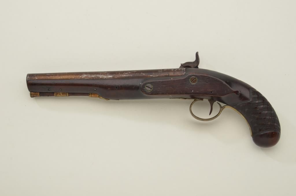 English flintlock pistol converted to percussion originally circa early