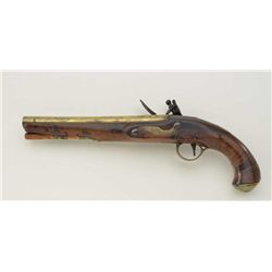 T. Ketland flintlock pistol circa early 19th century with brass barrel and mounts type made for expo